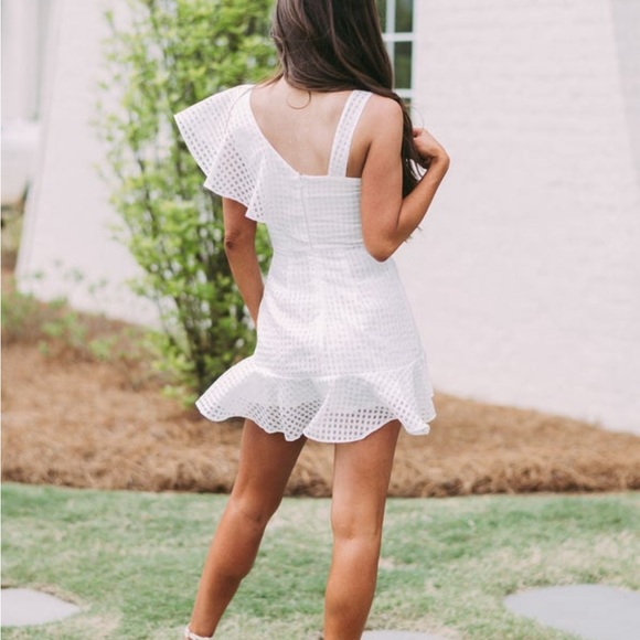 White Ruffle Dress - Picture 3 of 11
